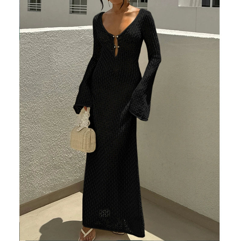 Vibecurve® Crochet Long Sleeve Cut Out Cover-up