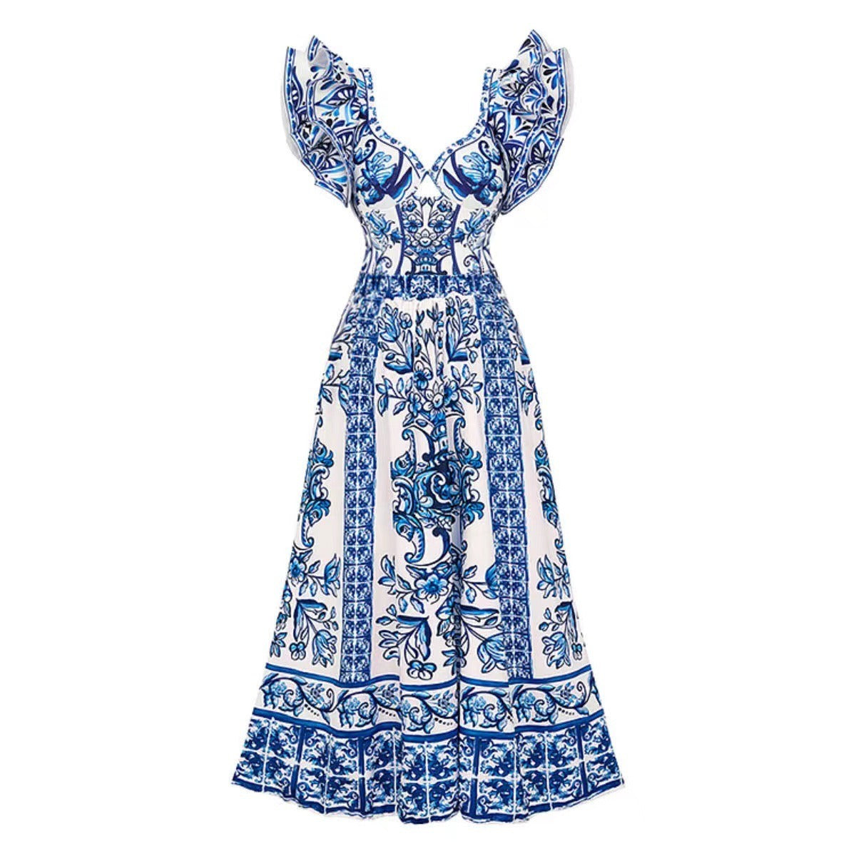 Vibecurve® Printed Sunscreen Swimsuit and Skirt/Sarong