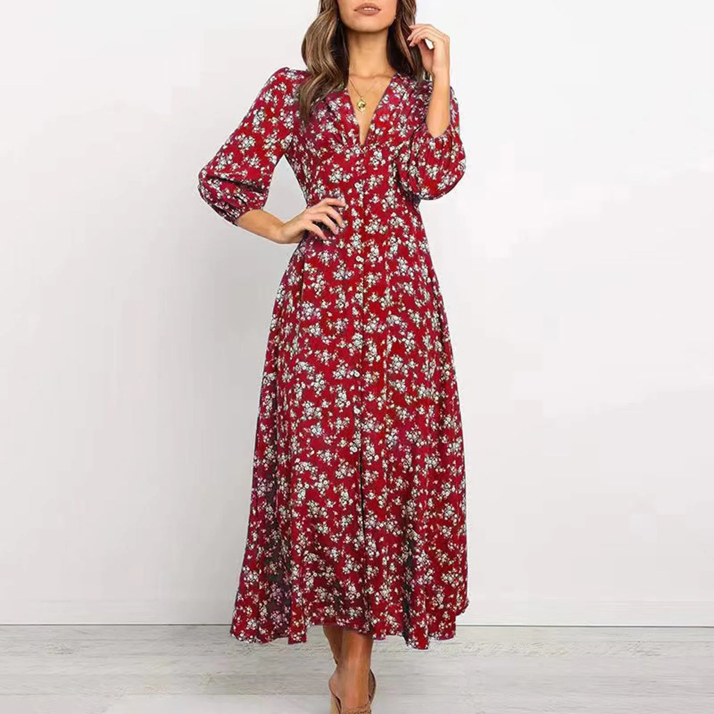 Jane | V-neck Floral Dress