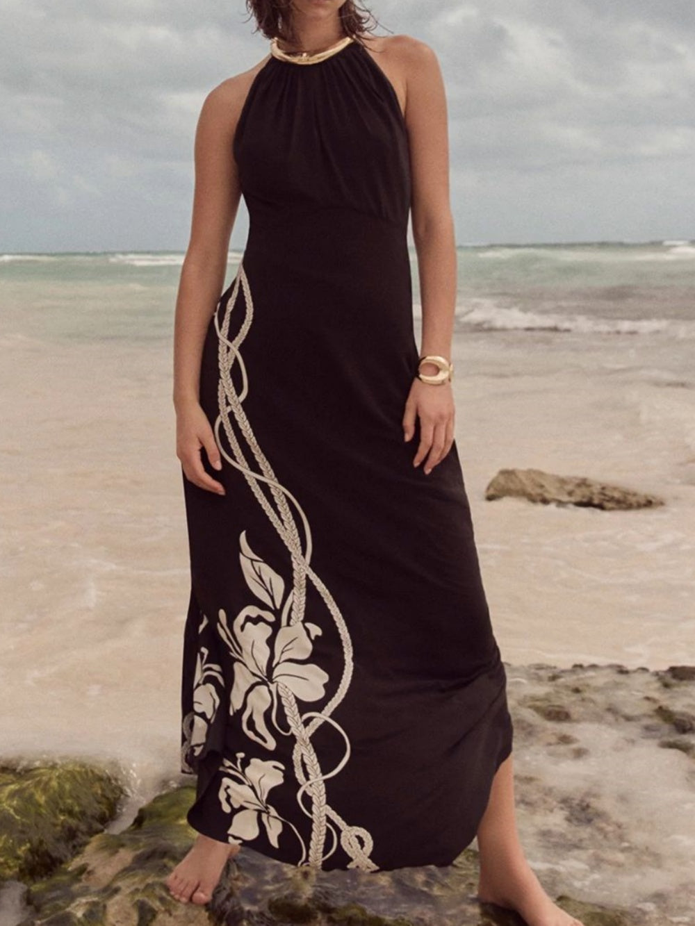 Graphic Floral Maxi Dress