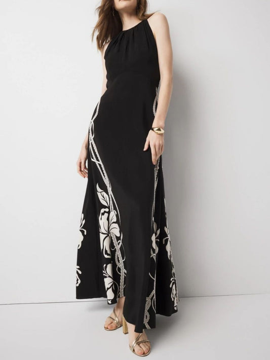 Graphic Floral Maxi Dress