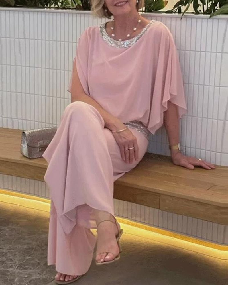 🔥Big Sales - 49%💃 Sequined Colorblock Elegant Two-piece Set