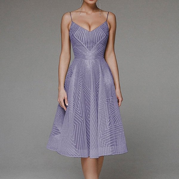 🔥Hot Sale🔥 Fashion V Neck Sling A-Line Dress