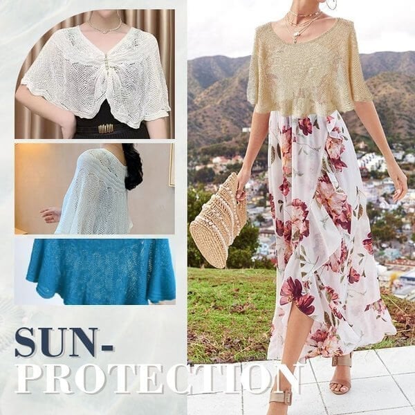Knitted Sun-proof Shawl 🔥Gift Pearl Clips 1pcs🔥