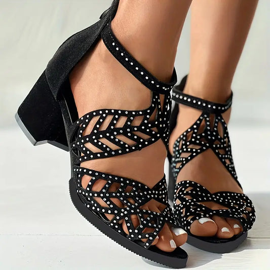 🔥FLASH SALE 50% OFF🔥Women's Fashion Hollow Out Chunky Heel Sandals