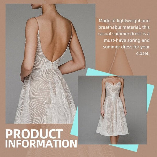 🔥Hot Sale🔥 Fashion V Neck Sling A-Line Dress