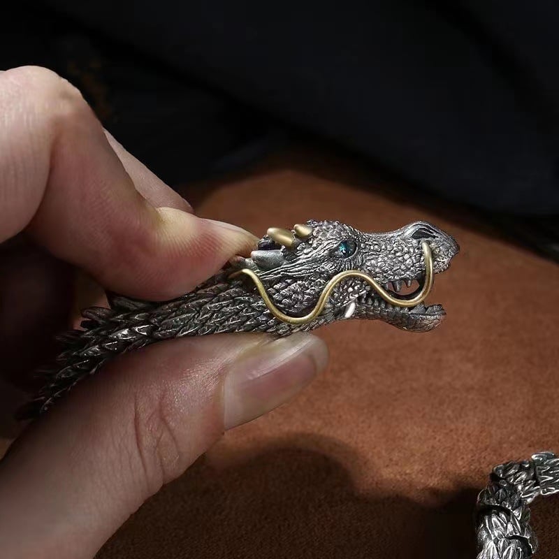 49% OFF🎁Silver Handmade Dragon Chain Bracelet