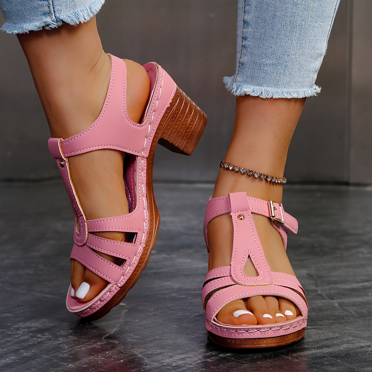 Fashionable Comfortable Orthopedic Platform Chunky Heels Sandals
