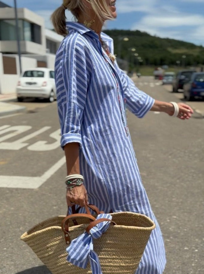 Colen Classic Striped Shirt Dress